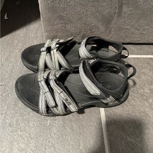 Teva Black and White Strappy Sport Sandals